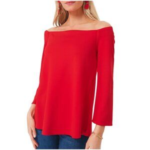 Tuckernuck Miranda Off The Shoulder Blouse in red size XS festive party top